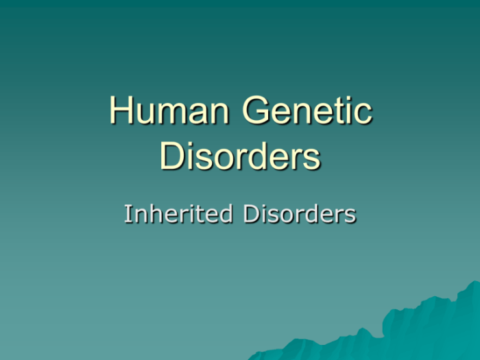 How genetic disorders are inherited