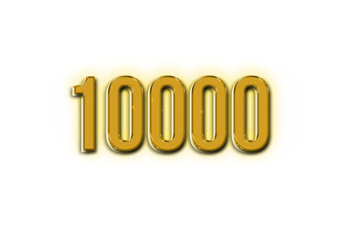 10.000 assinantes celebração cumprimento número com dourado Projeto 23672347 PNG 10k steps a day