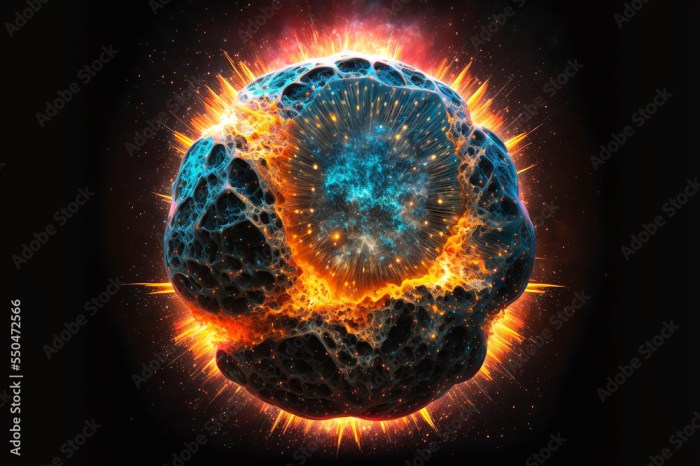 Huge exploding moon in space consumed with vivid fire and expansion gases and remnants. Abstract ... What is exploding head syndrome