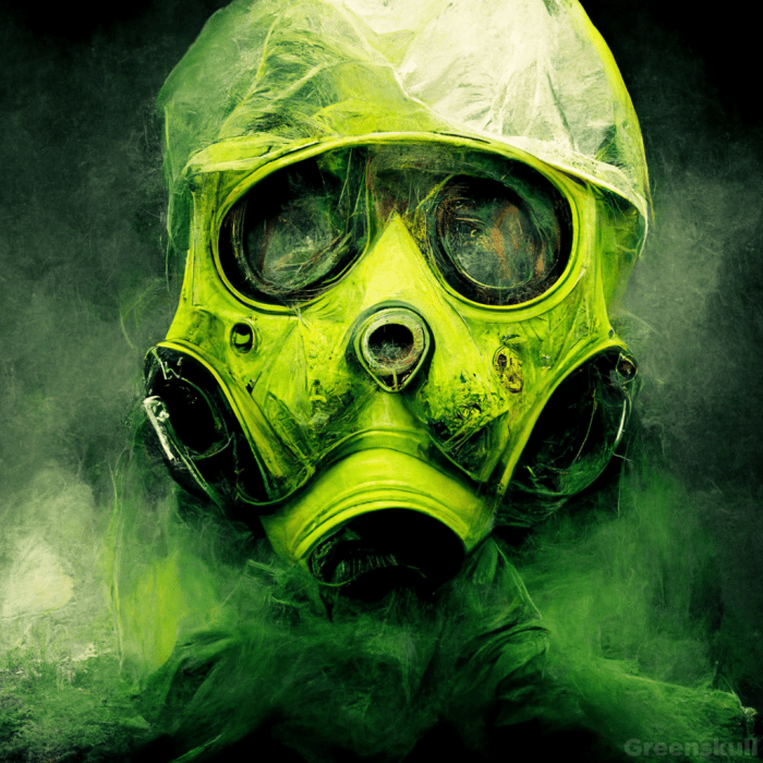 Hazmat, Green, Toxic, Horror, End of the World | GREENSKULL Toxic metal mri contrast agent