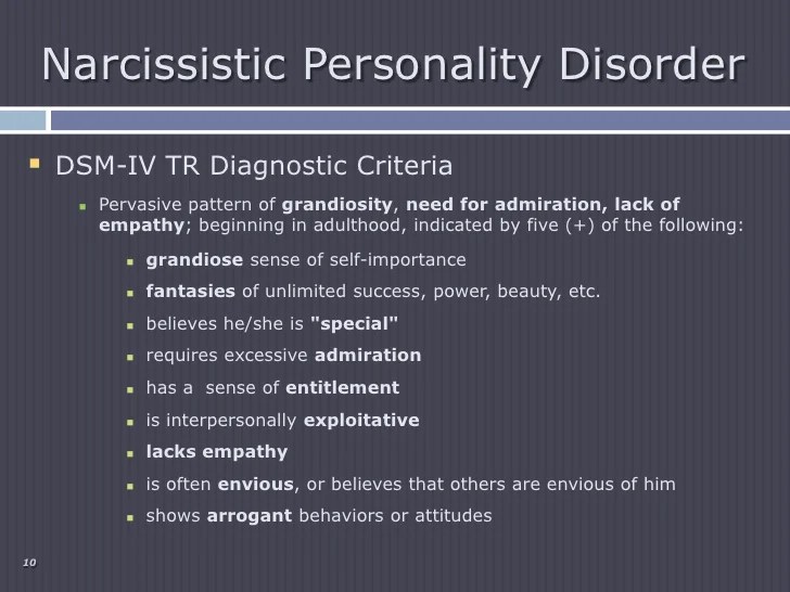 Narcissistic personality disorder types