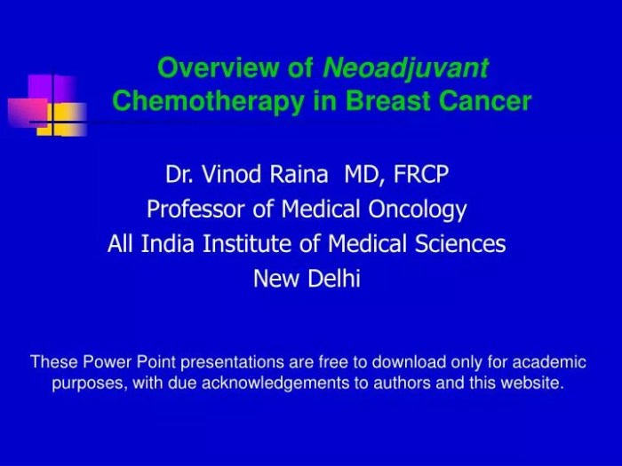Neoadjuvant chemotherapy for breast cancer