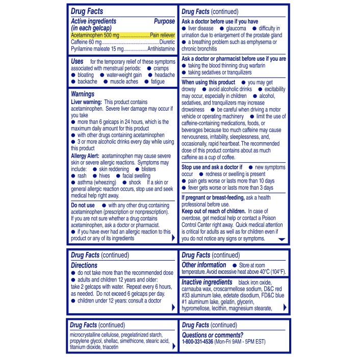 Dosing midol how often should you take it