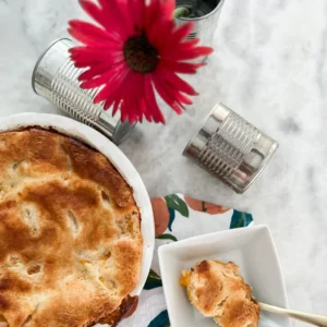 3 Ingredient Peaches and Cream Cobbler Recipe Celebrates Earth Month Through Sustainable Baking